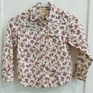 SHYANNE PAISLEY PRINT LONG SLEEVE PEARL SNAP STRETCH WESTERN SHIRT |Size 4T